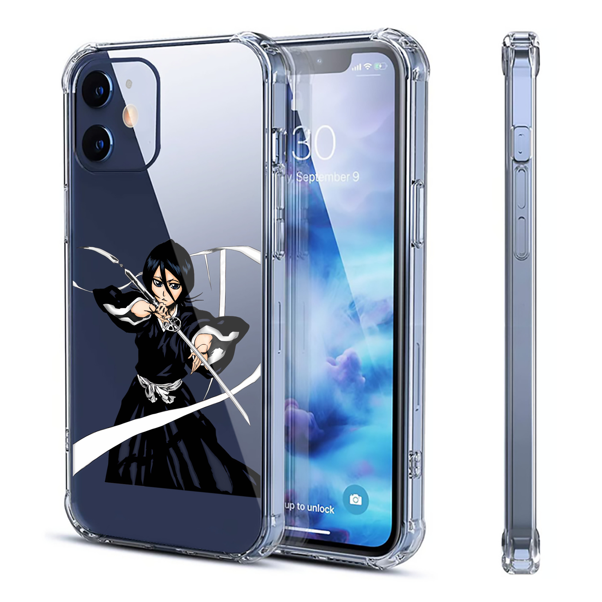 （画像用） ブリーチ 朽木ルキア BLEACH Kuchiki Rukia 【iPhone 12シリーズ対応】透明スマホケース（クリアソフトケース）